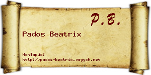 Pados Beatrix névjegykártya