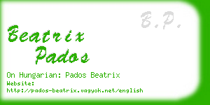 beatrix pados business card